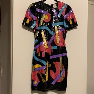 80s Laurence Kazar sequin dress
